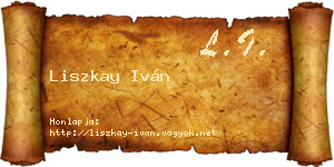 Liszkay Iván névjegykártya